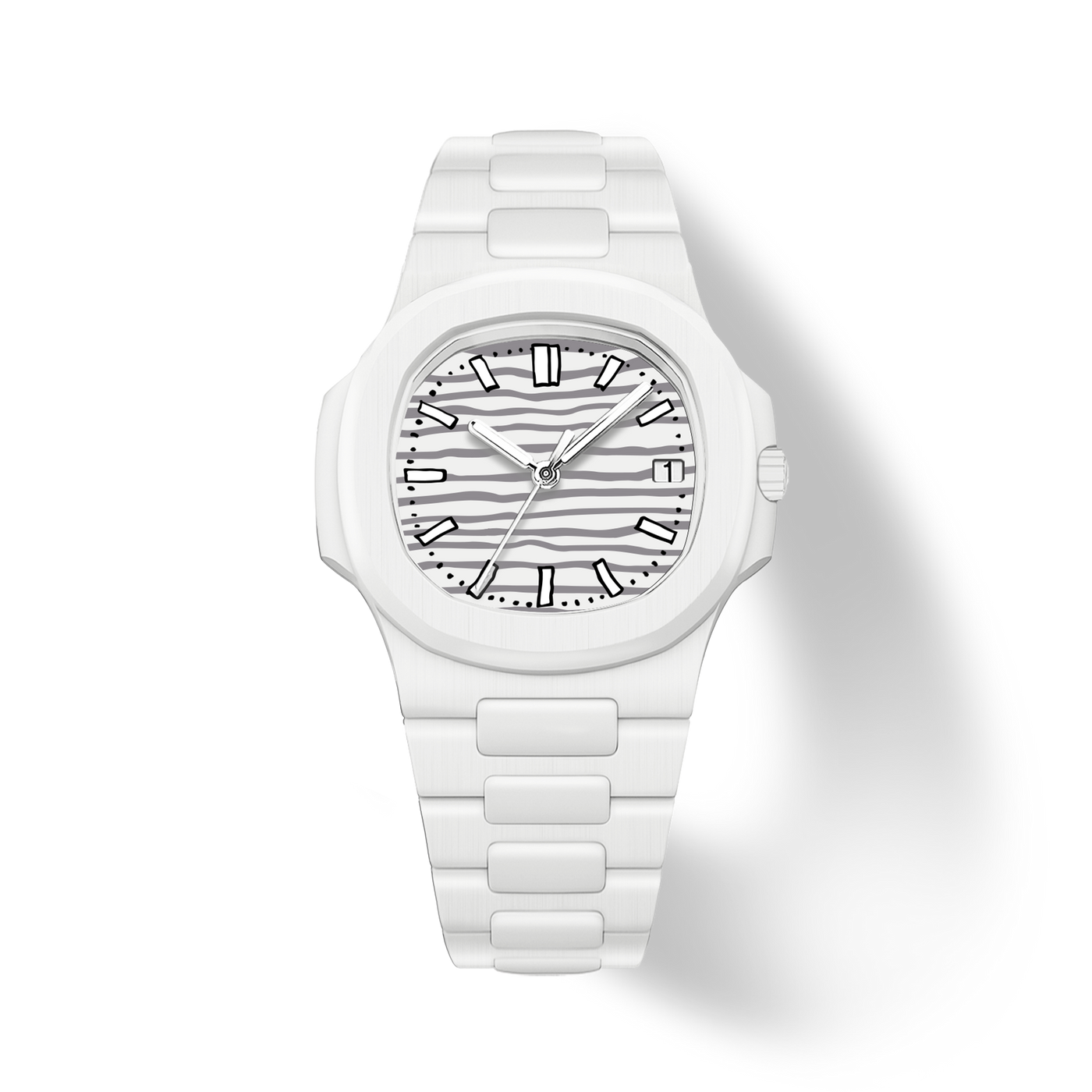 38.5mm Ceramic Horizontal-Dial Quartz Watch - Soft Contrast - image 1
