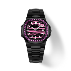 38.5mm Crystal-Bezel Ceramic Horizontal-Dial Quartz Watch - Aurora Frame - image 1