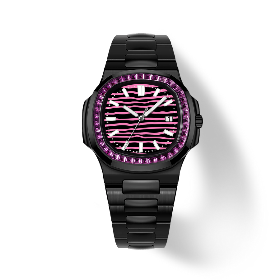 38.5mm Crystal-Bezel Ceramic Horizontal-Dial Quartz Watch - Aurora Frame - image 1