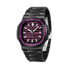 38.5mm Crystal-Bezel Ceramic Horizontal-Dial Quartz Watch - Aurora Frame - image 4