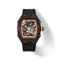 38 x 47.5mm Carbon-Fiber Tonneau Skeleton Automatic Watch - Black - image 1