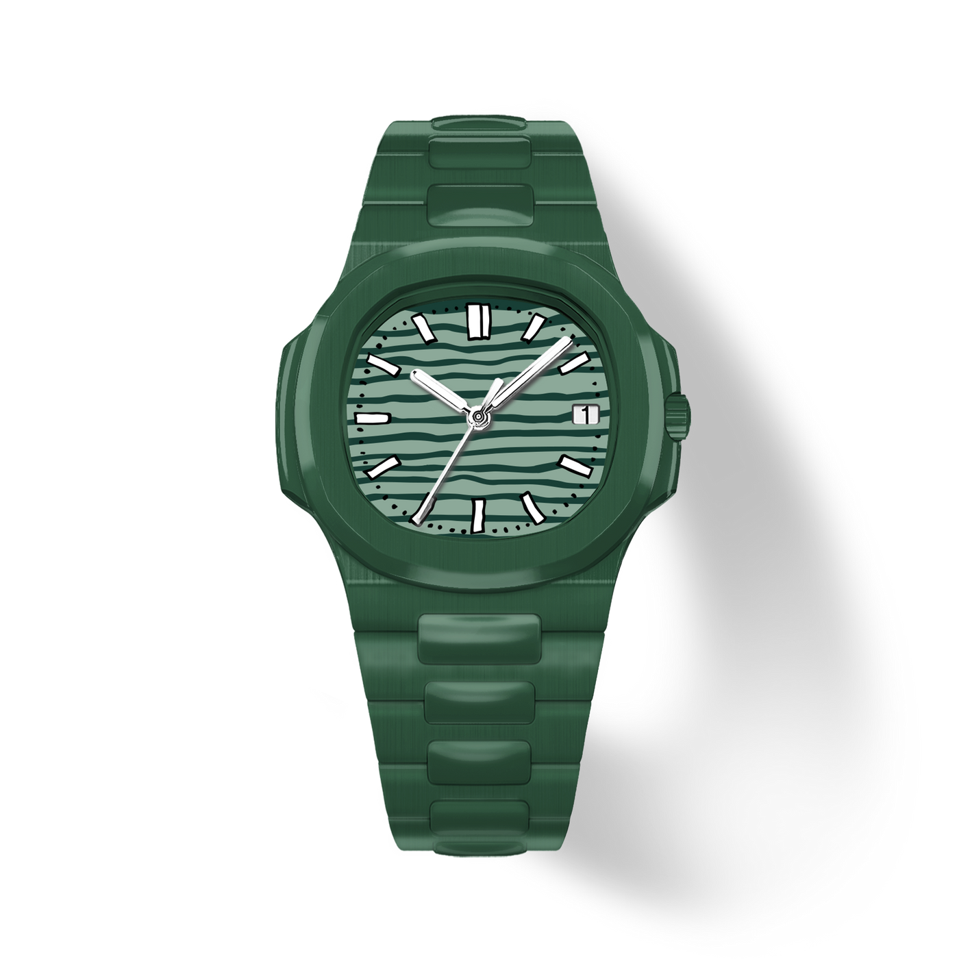 38.5mm Ceramic Horizontal-Dial Quartz Watch - Verdant Mood - image 1