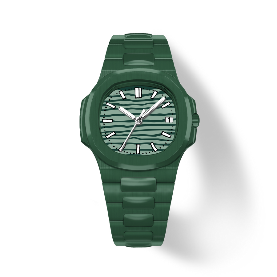 38.5mm Ceramic Horizontal-Dial Quartz Watch - Verdant Mood - image 1