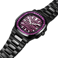38.5mm Crystal-Bezel Ceramic Horizontal-Dial Quartz Watch - Aurora Frame - image 6