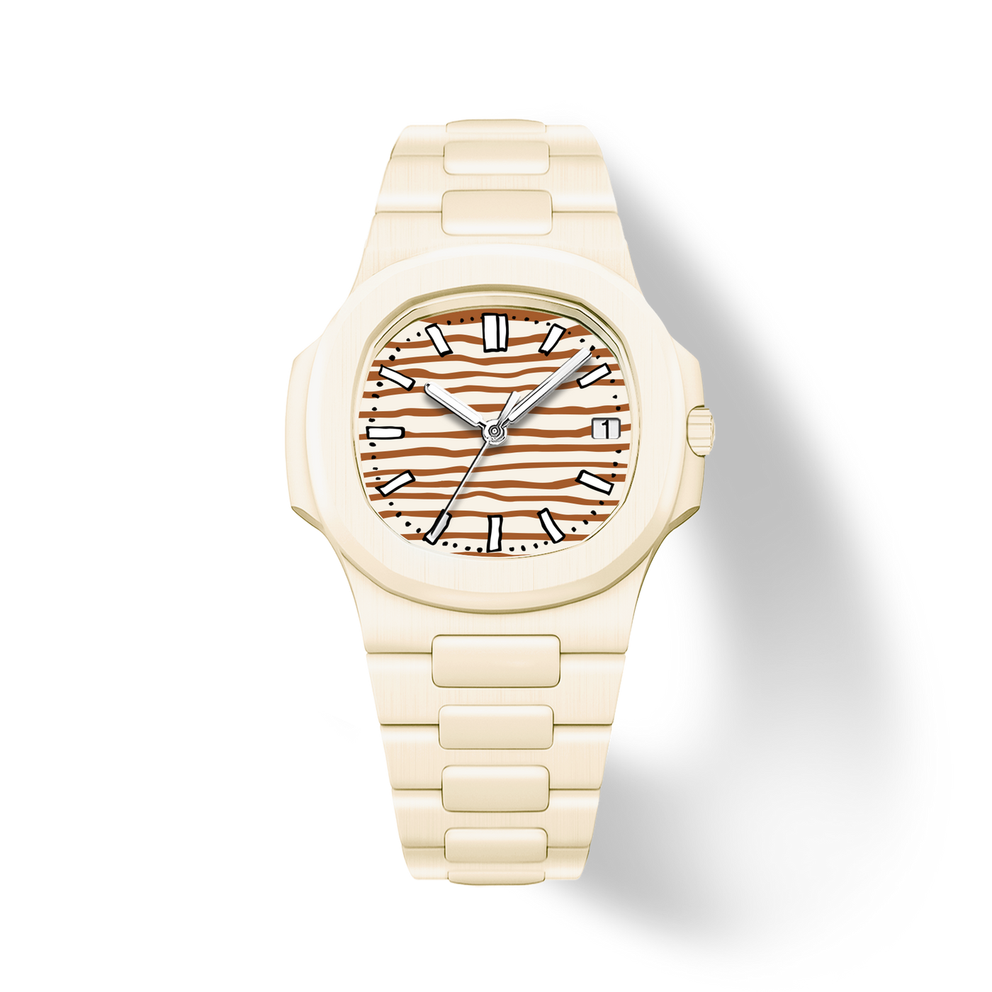 38.5mm Ceramic Horizontal-Dial Quartz Watch - Warm Whimsy - image 1