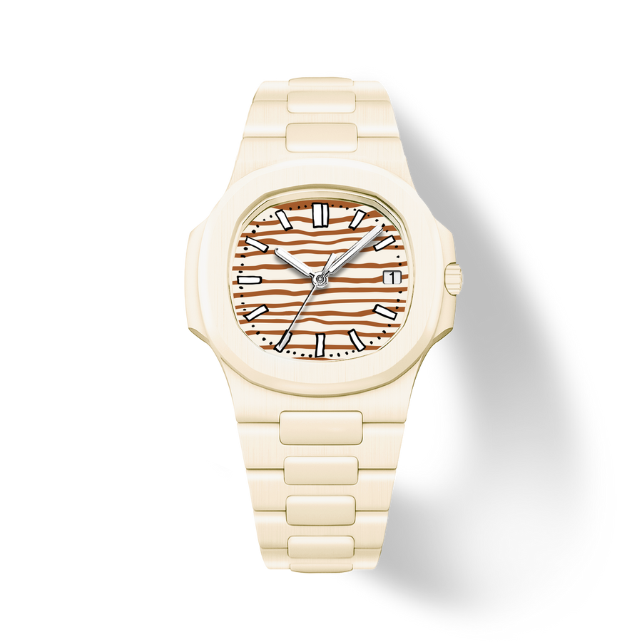 38.5mm Ceramic Horizontal-Dial Quartz Watch - Warm Whimsy - image 1
