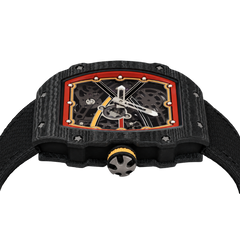 38 x 47.5mm Carbon-Fiber Tonneau Skeleton Automatic Watch - Black - image 5