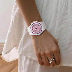 38.5mm Crystal-Bezel Ceramic Horizontal-Dial Quartz Watch - Candy Tide - image 3
