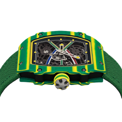 38 x 47.5mm Carbon-Fiber Tonneau Skeleton Automatic Watch - Green - image 5