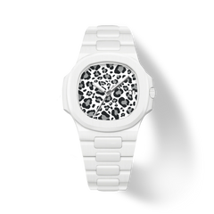 38.5mm Ceramic Horizontal-Dial Quartz Watch - White Panther - image 1