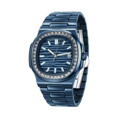 38.5mm Crystal-Bezel Ceramic Horizontal-Dial Quartz Watch - Ocean Prism - image 4