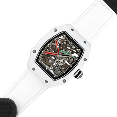 38 x 47.5mm Carbon-Fiber Tonneau Skeleton Automatic Watch - White - image 4