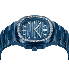 38.5mm Crystal-Bezel Ceramic Horizontal-Dial Quartz Watch - Ocean Prism - image 5