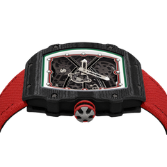 38 x 47.5mm Carbon-Fiber Tonneau Skeleton Automatic Watch - Red & Black - image 5