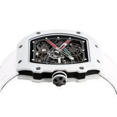 38 x 47.5mm Carbon-Fiber Tonneau Skeleton Automatic Watch - White - image 6