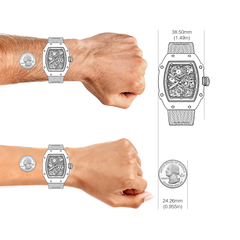 Carbon-fiber tonneau watch dimensions chart