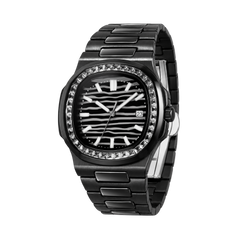 38.5mm Crystal-Bezel Ceramic Horizontal-Dial Quartz Watch - Abyss Glow - image 4