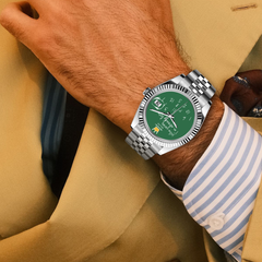 Who Cares Automatic Watch – 40mm Emerald Humor – gallery view 2
