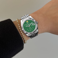 Who Cares Automatic Watch – 40mm Emerald Humor – gallery view 3